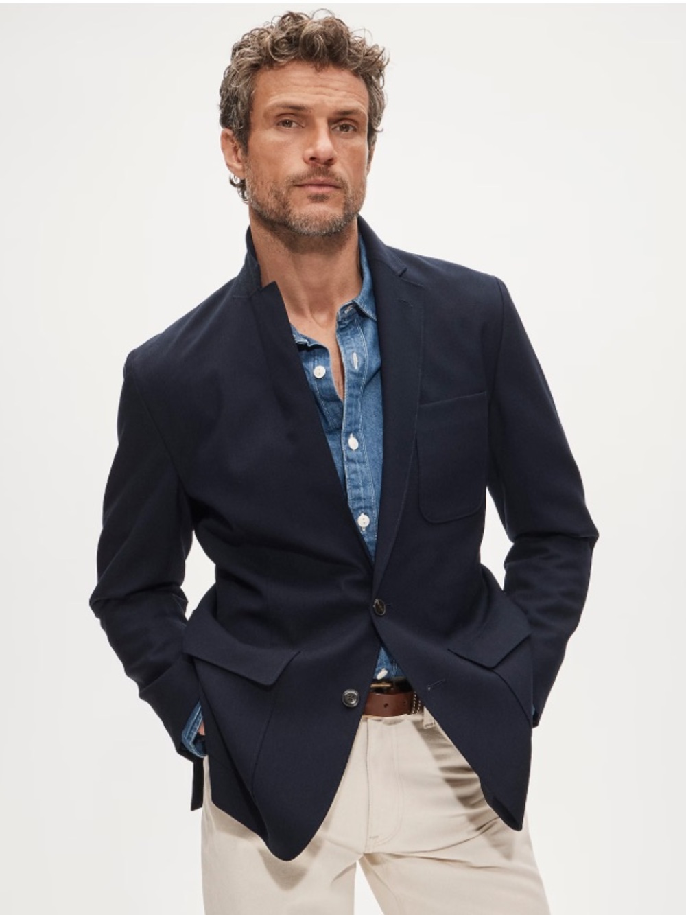 J.Crew Vitale Barberis Canonico Navy Blazer Italian Fresco Wool CT611 36S $798